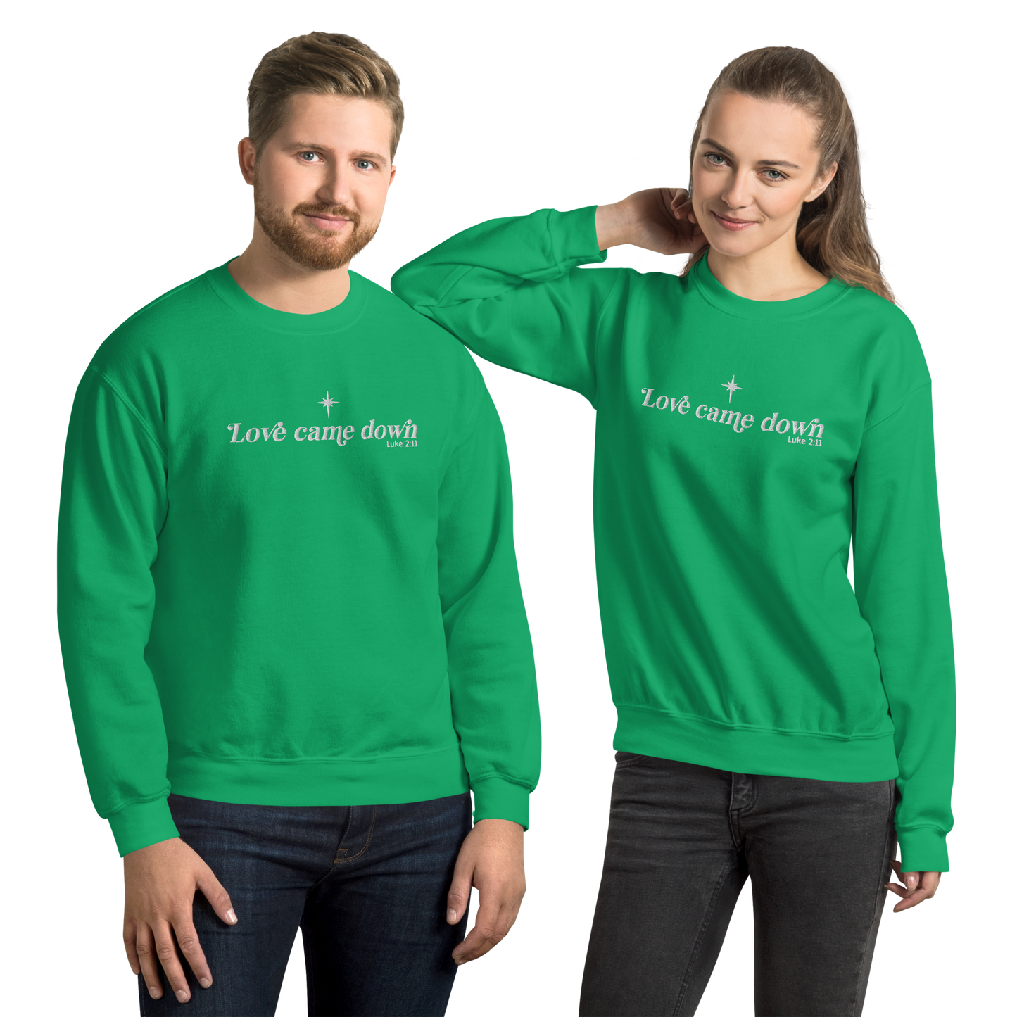 Embroidered Love Came Down Sweatshirt