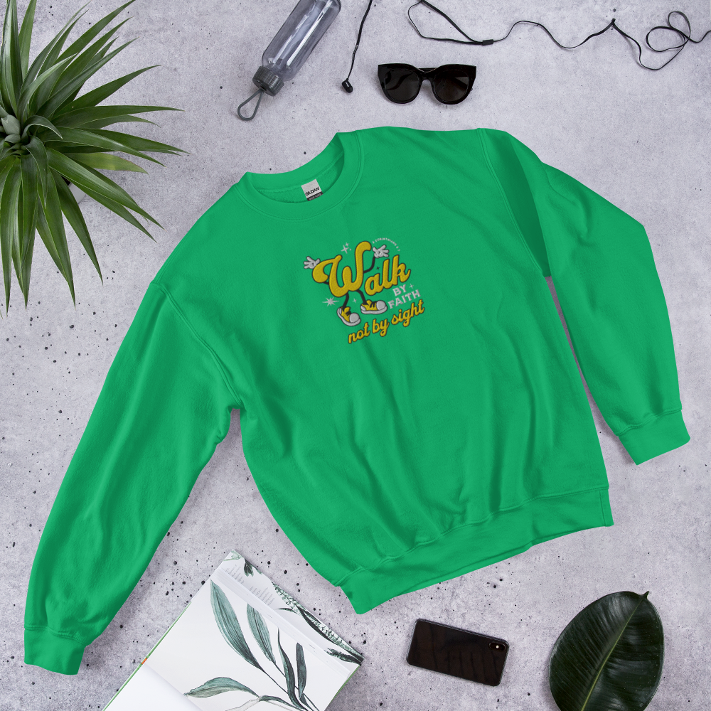Embroidered Walk By Faith Sweatshirt