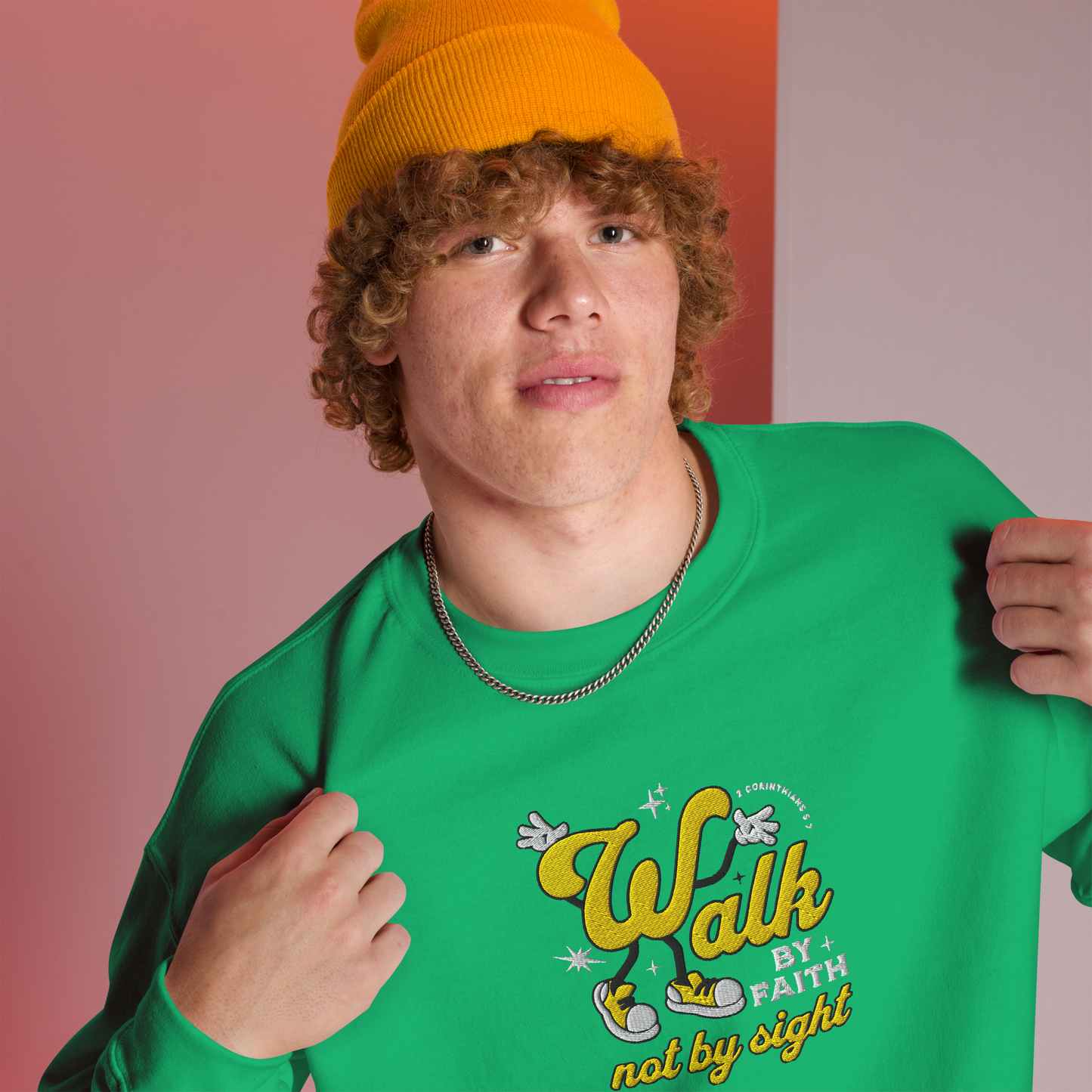 Embroidered Walk By Faith Sweatshirt