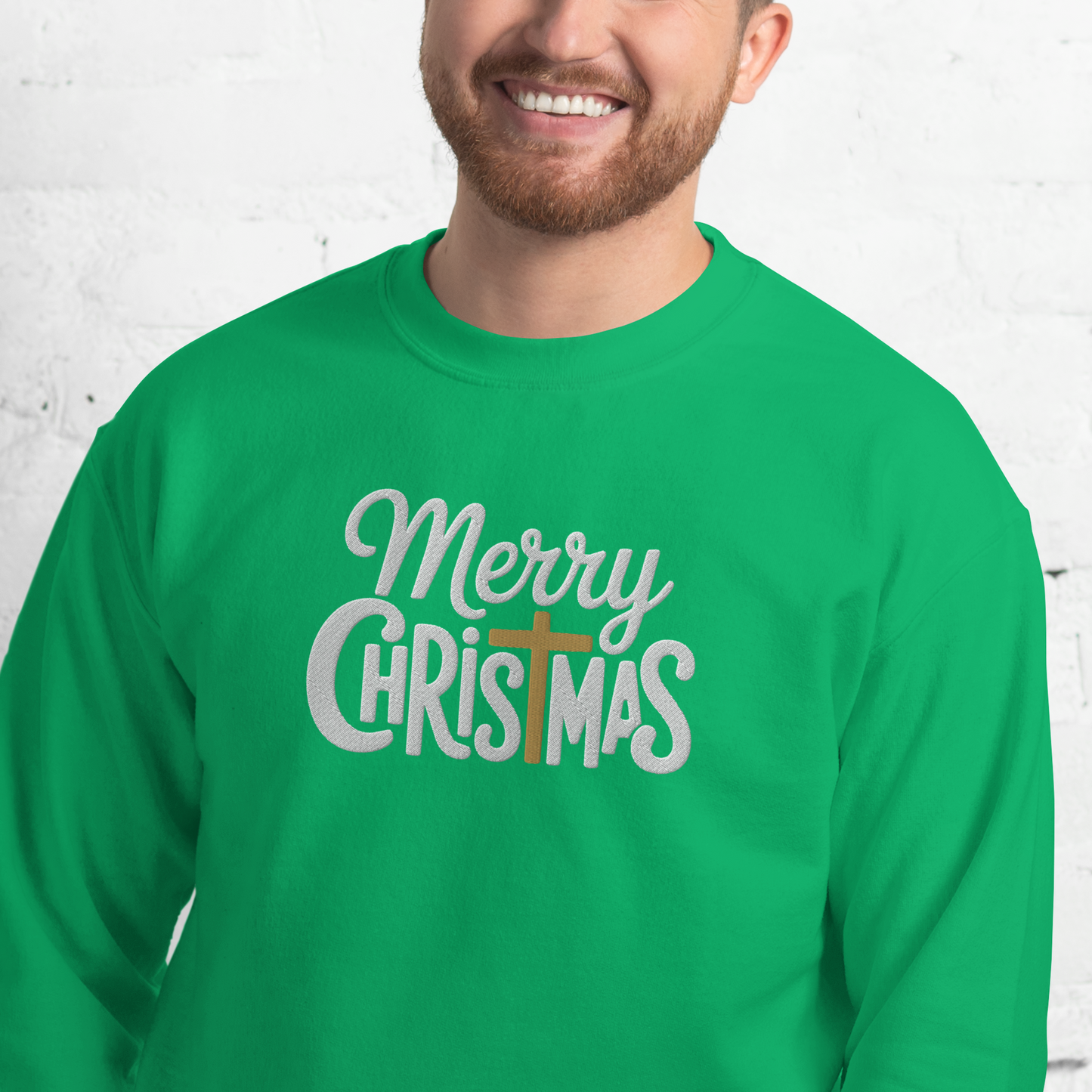 Embroidered Merry Christmas Sweatshirt