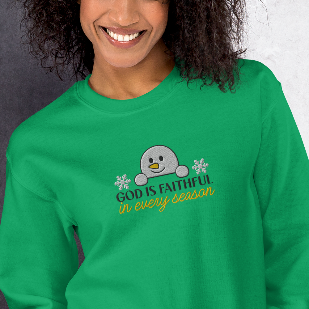 Embroidered God Is Faithful Sweatshirt