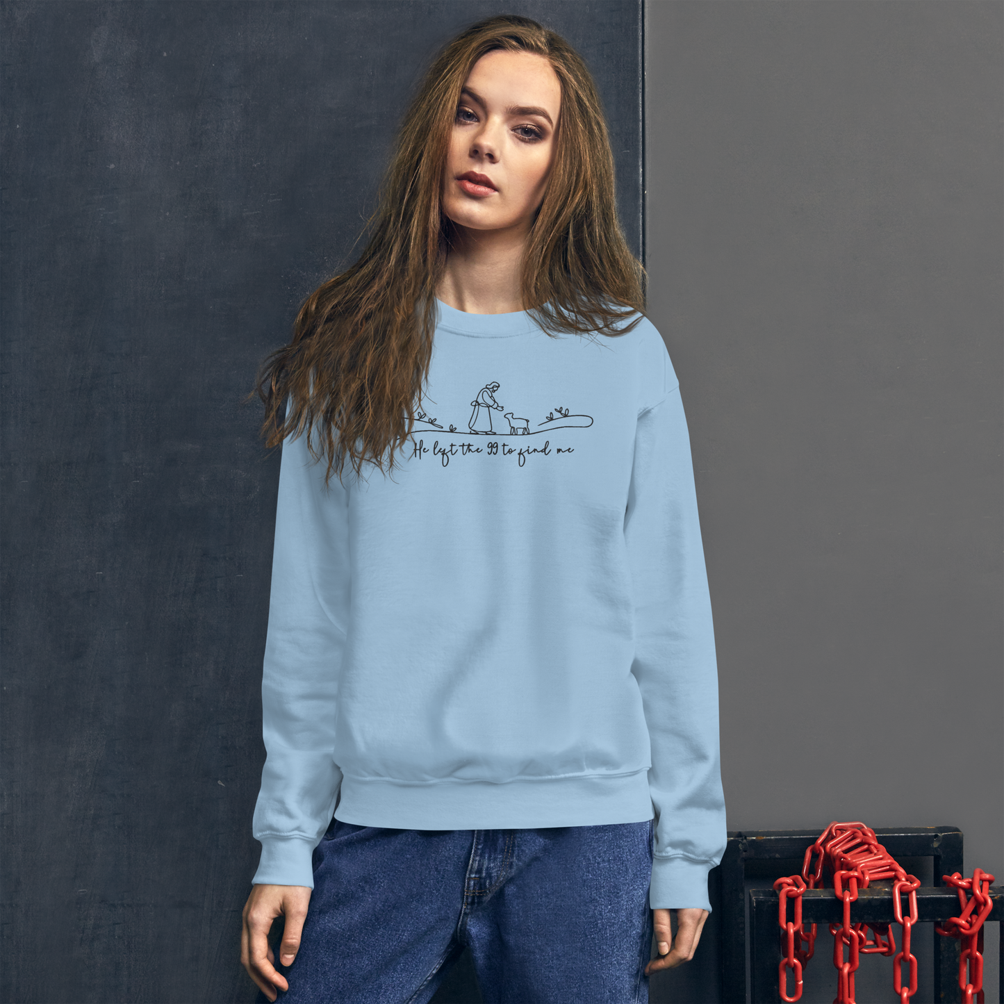 He Left the 99 to Find Me Embroidered Sweatshirt
