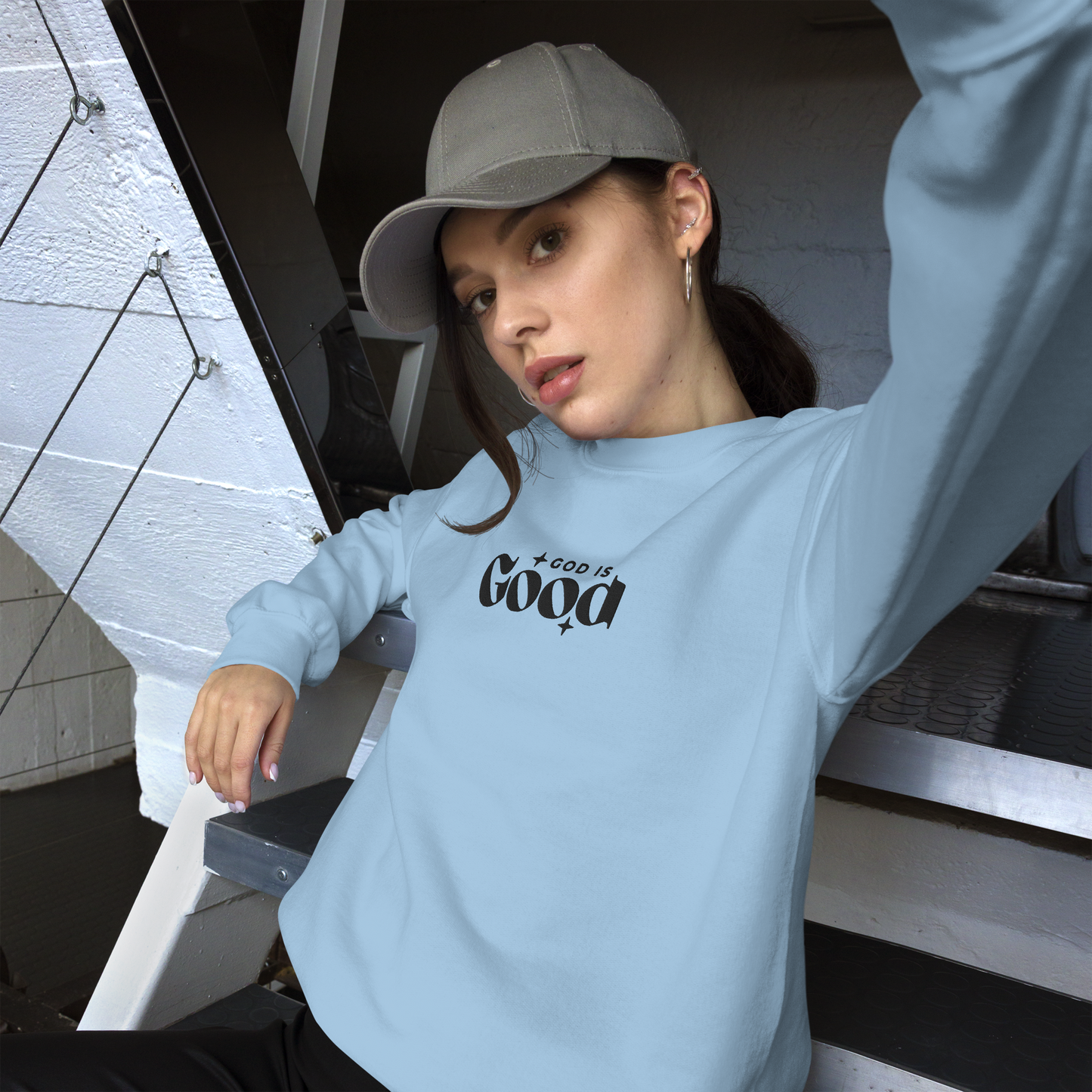 God is Good Embroidered Sweatshirt