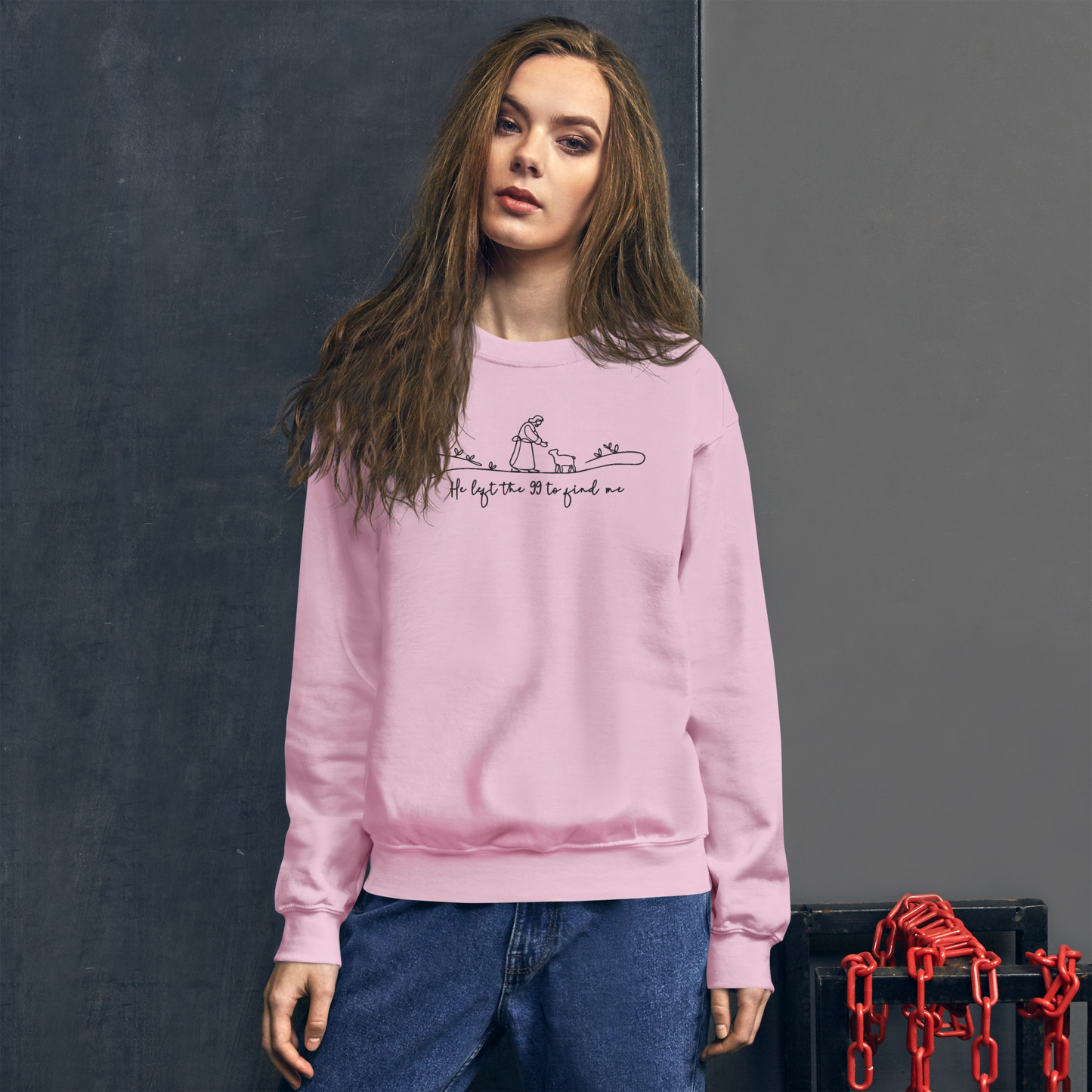 He Left the 99 to Find Me Embroidered Sweatshirt