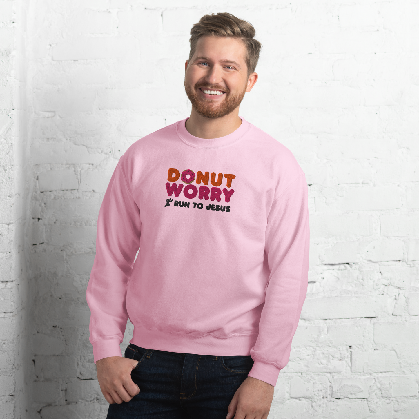 Embroidered Run To Jesus Sweatshirt