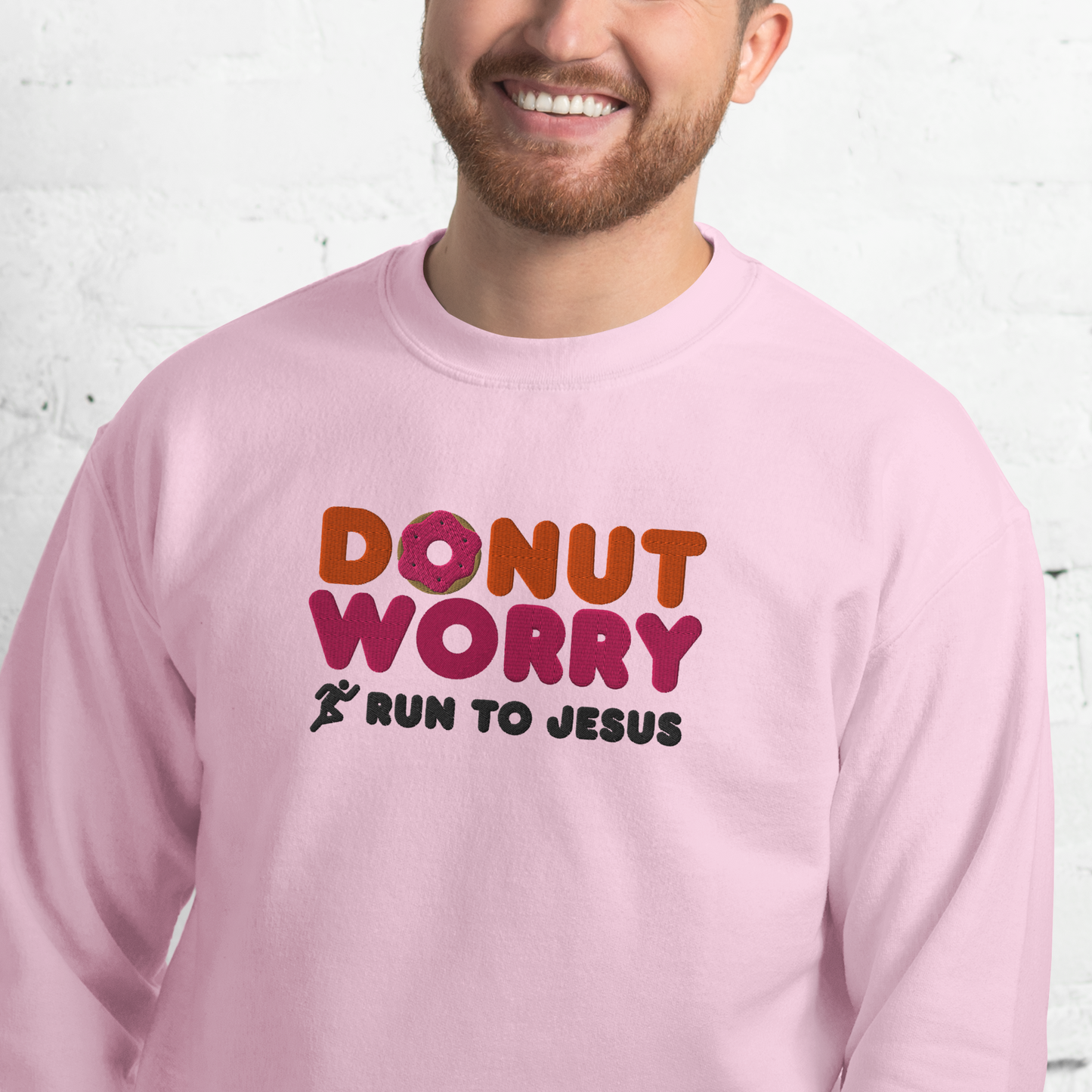 Embroidered Run To Jesus Sweatshirt