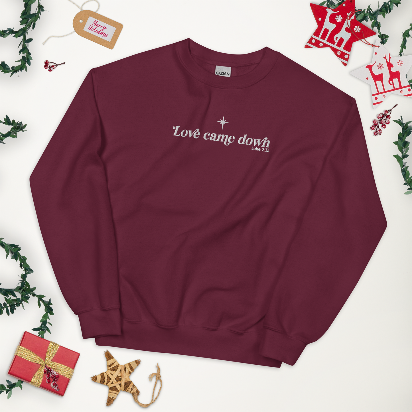 Embroidered Love Came Down Sweatshirt