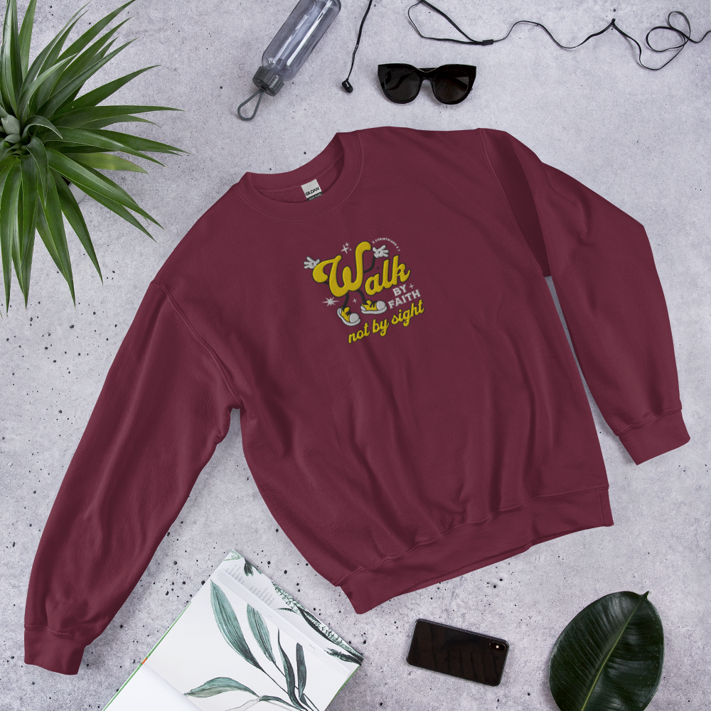 Embroidered Walk By Faith Sweatshirt