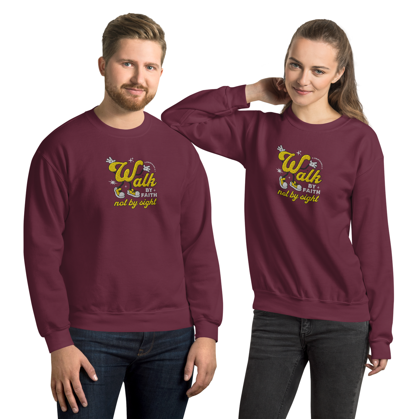 Embroidered Walk By Faith Sweatshirt
