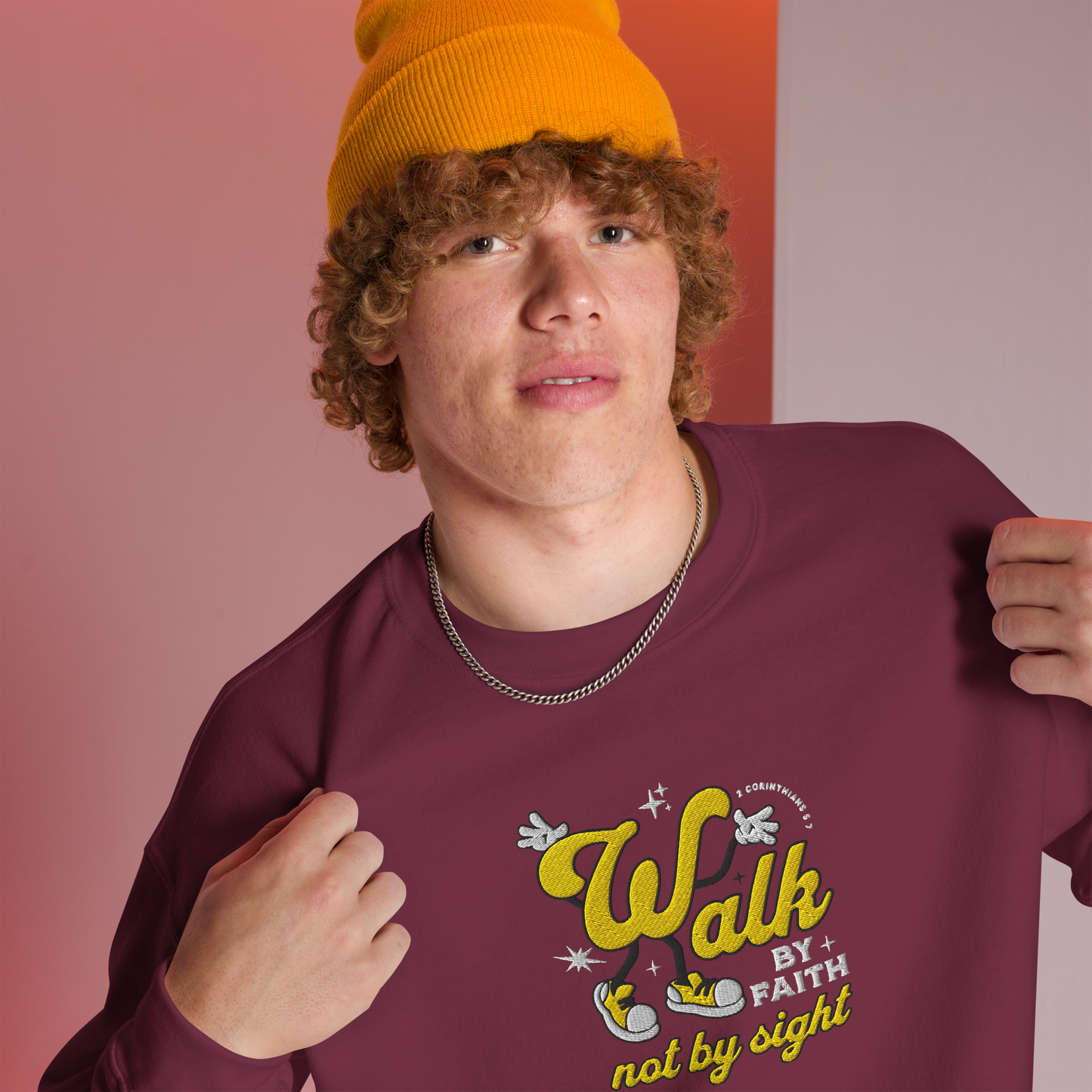 Embroidered Walk By Faith Sweatshirt