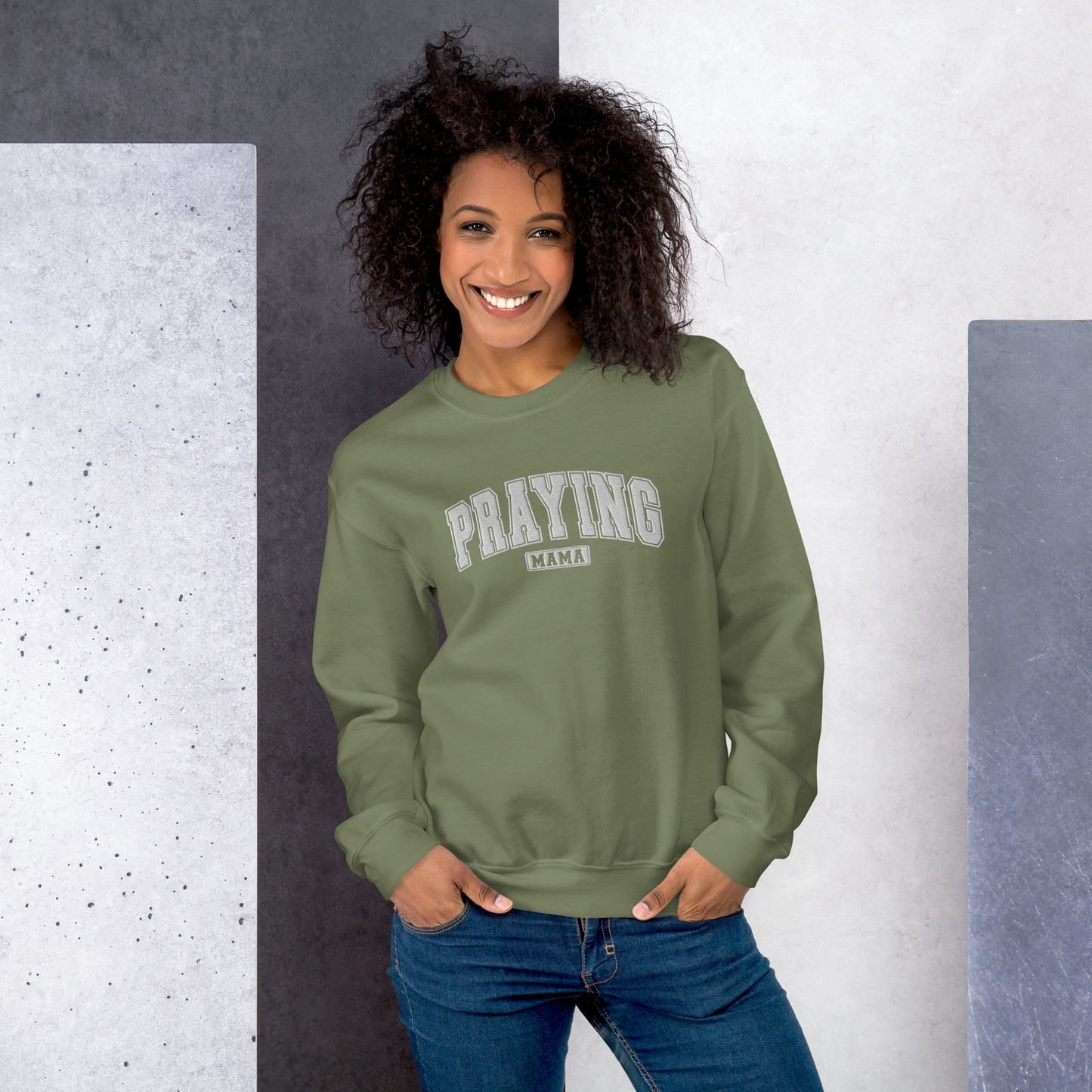 Praying Mama Embroidered Sweatshirt
