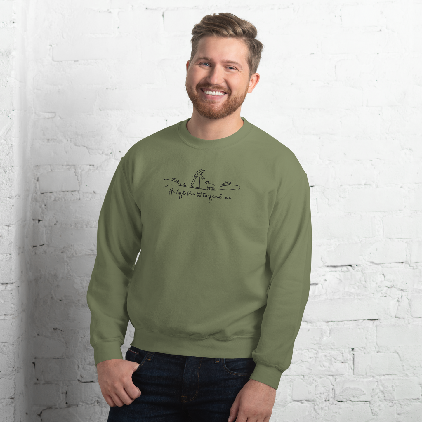 He Left the 99 to Find Me Embroidered Sweatshirt