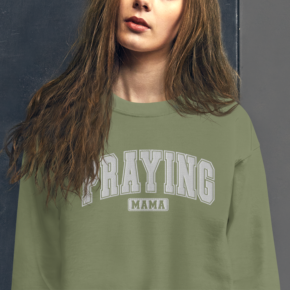 Praying Mama Embroidered Sweatshirt