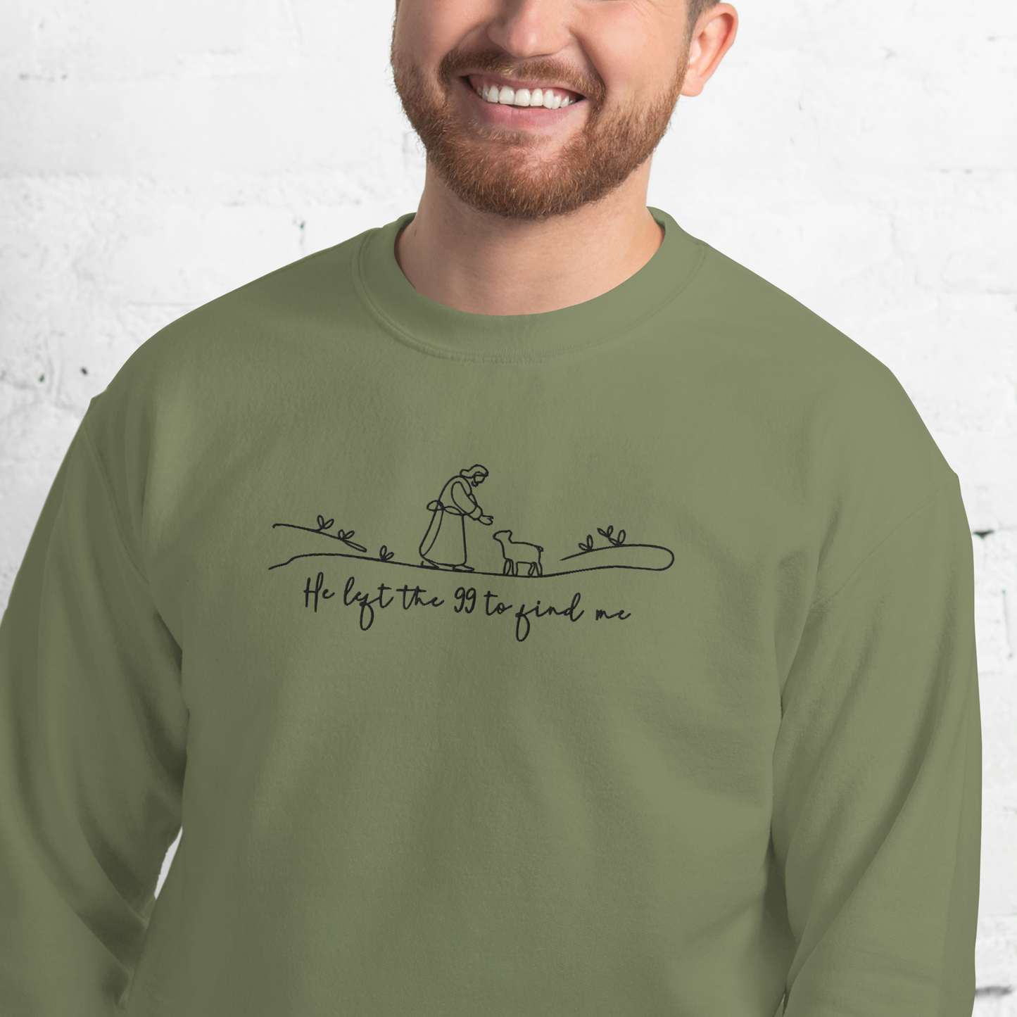 He Left the 99 to Find Me Embroidered Sweatshirt
