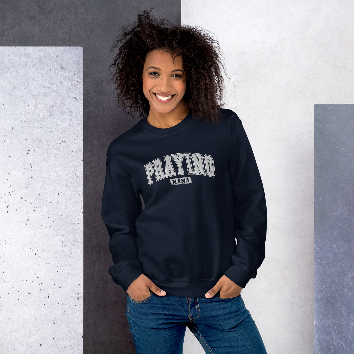 Praying Mama Embroidered Sweatshirt