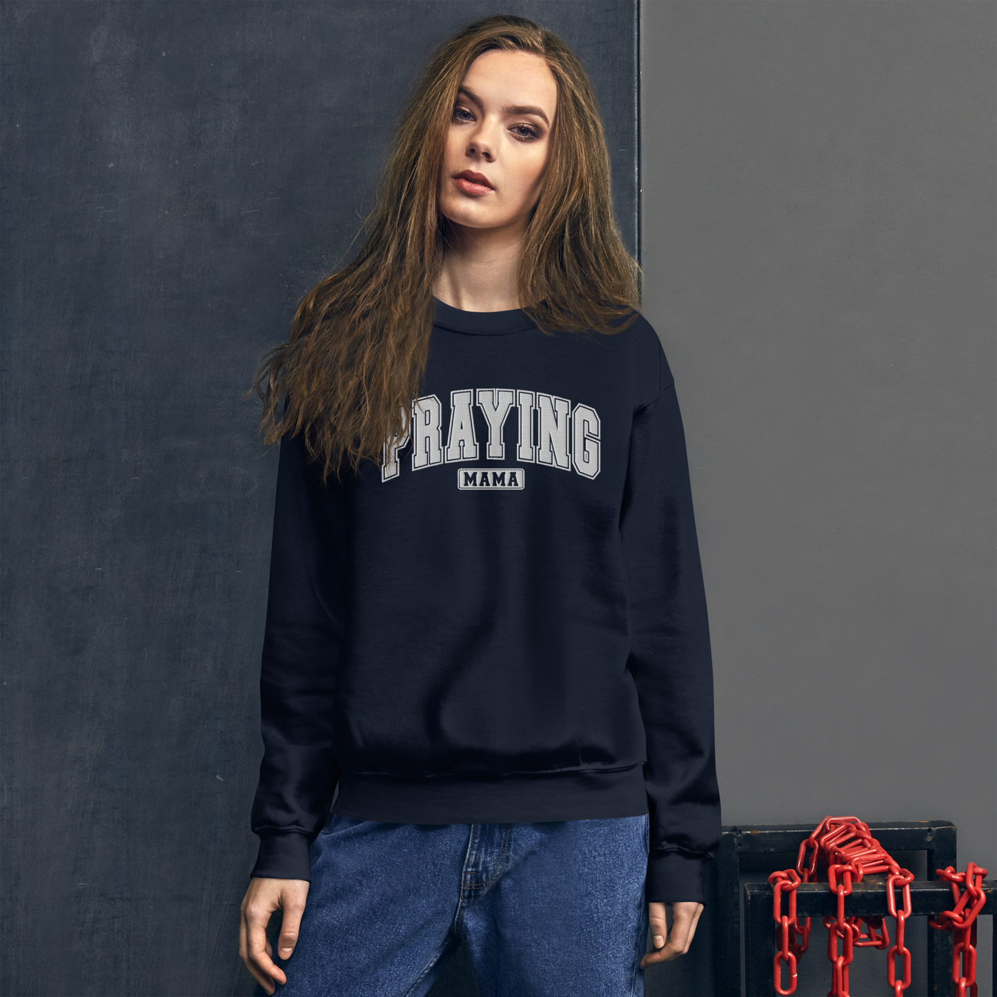Praying Mama Embroidered Sweatshirt