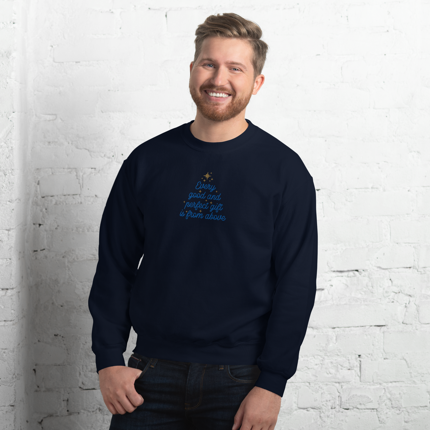 Embroidered Every Good and Perfect Gift Comes From Above Sweatshirt