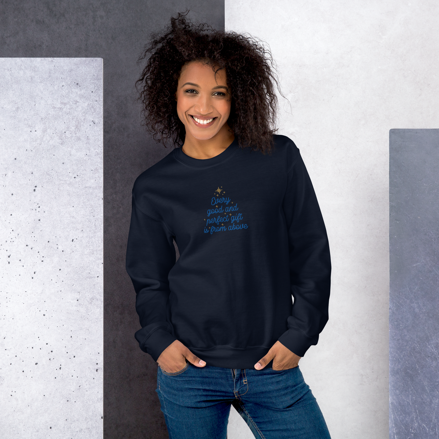 Embroidered Every Good and Perfect Gift Comes From Above Sweatshirt