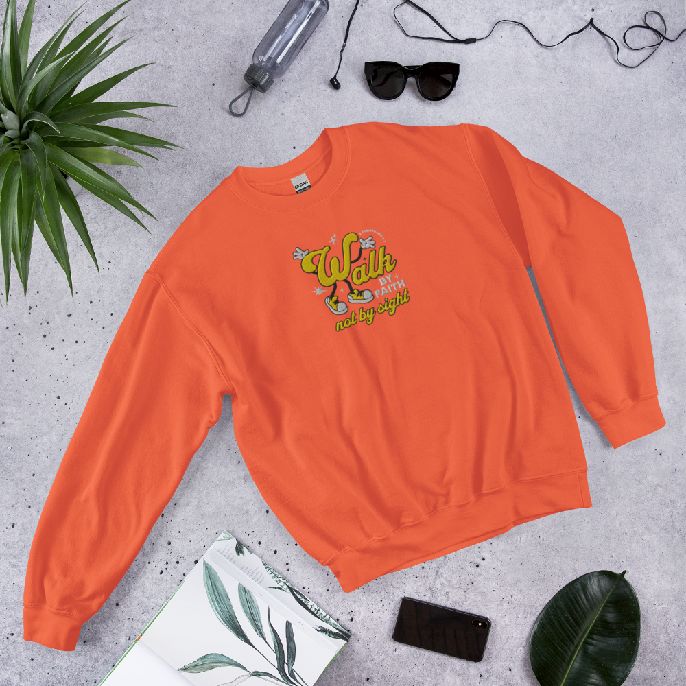 Embroidered Walk By Faith Sweatshirt