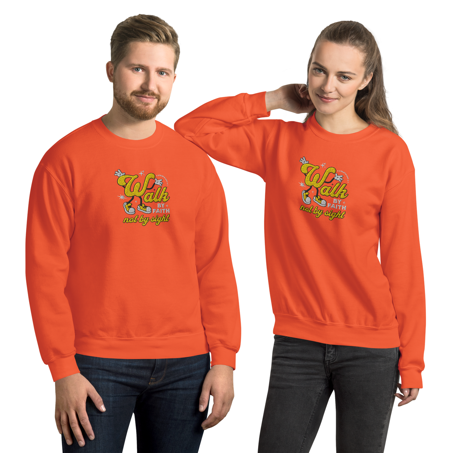 Embroidered Walk By Faith Sweatshirt