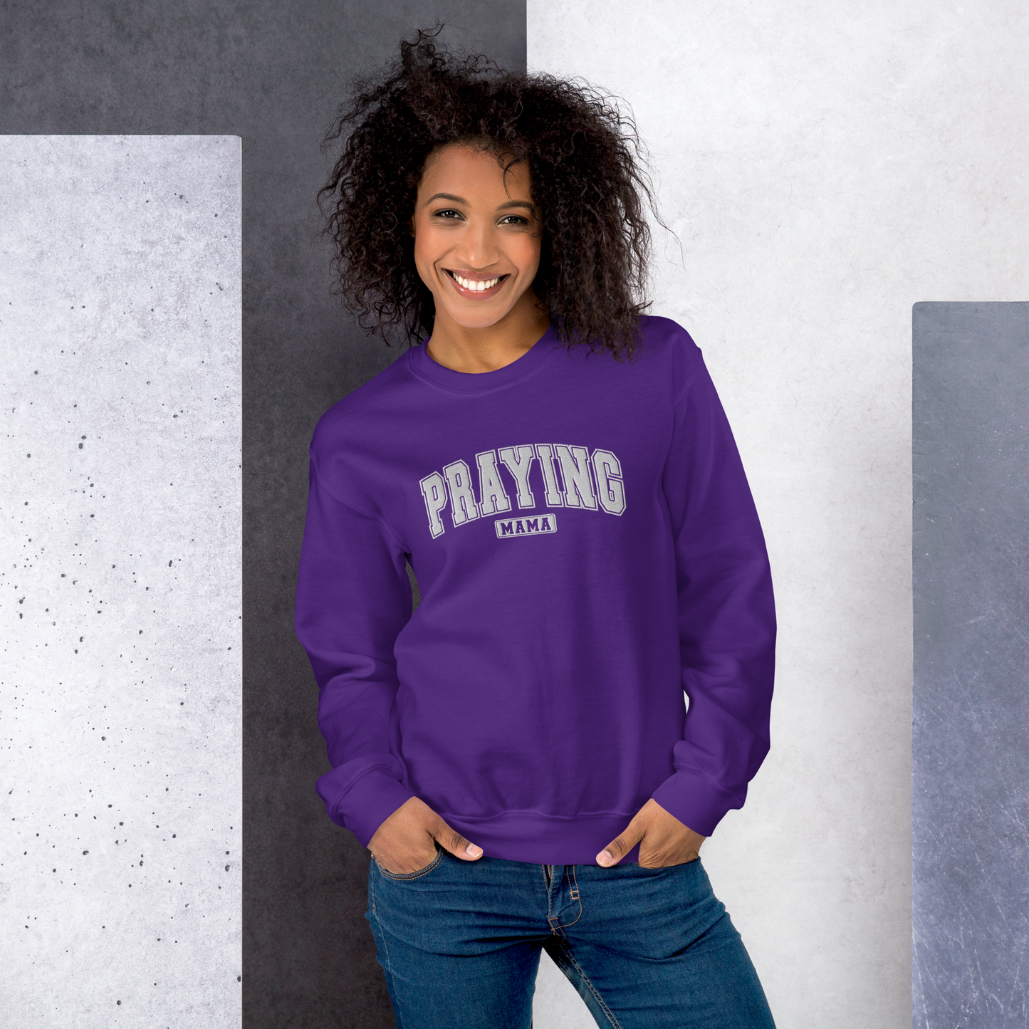 Praying Mama Embroidered Sweatshirt