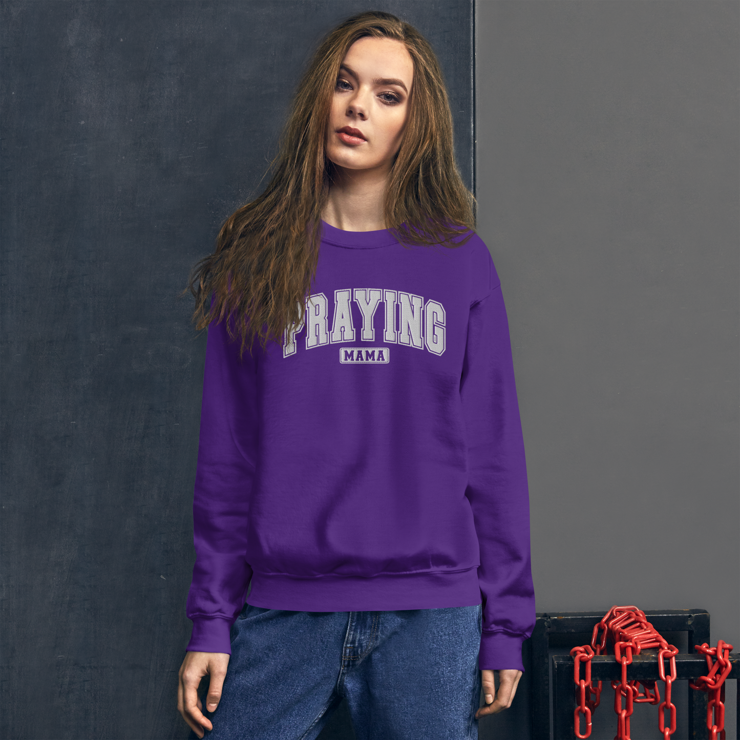 Praying Mama Embroidered Sweatshirt