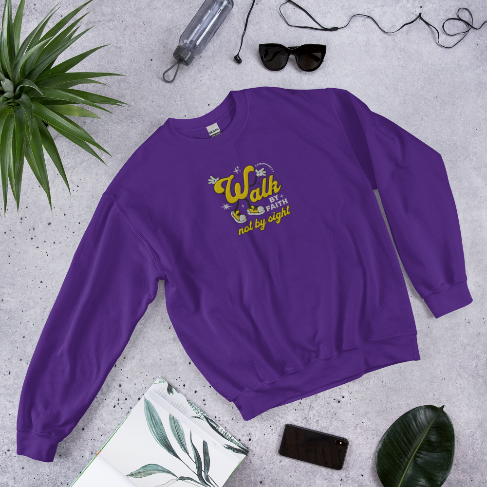 Embroidered Walk By Faith Sweatshirt