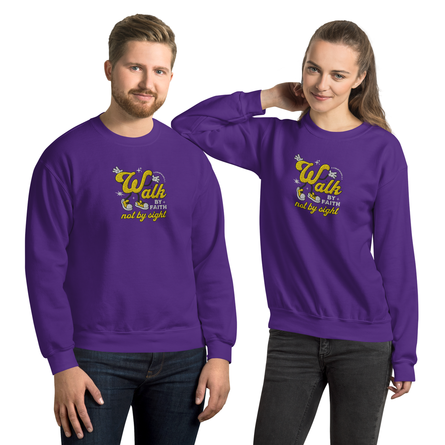 Embroidered Walk By Faith Sweatshirt