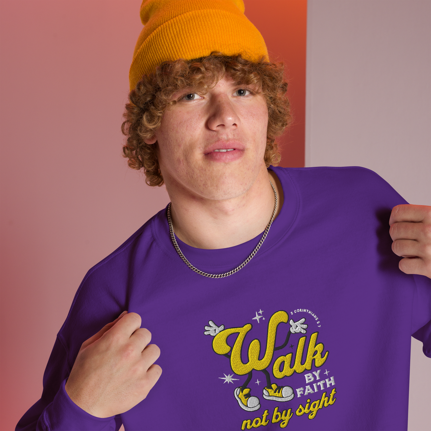 Embroidered Walk By Faith Sweatshirt
