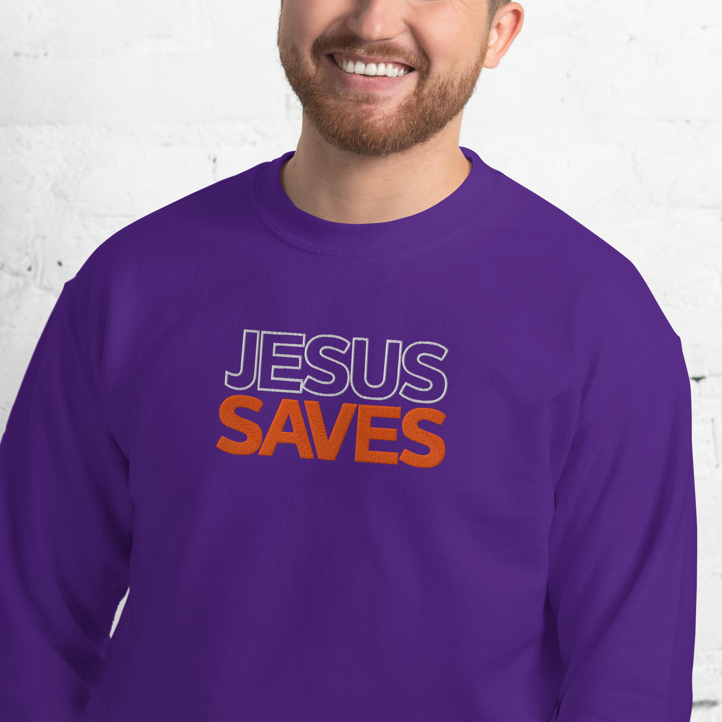 Embroidered Jesus Saves Sweatshirt