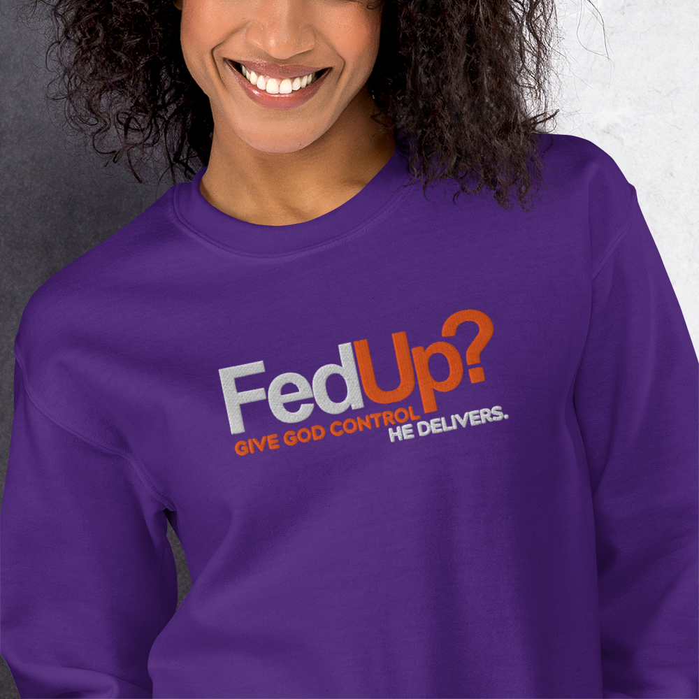 Embroidered Give God Control Sweatshirt