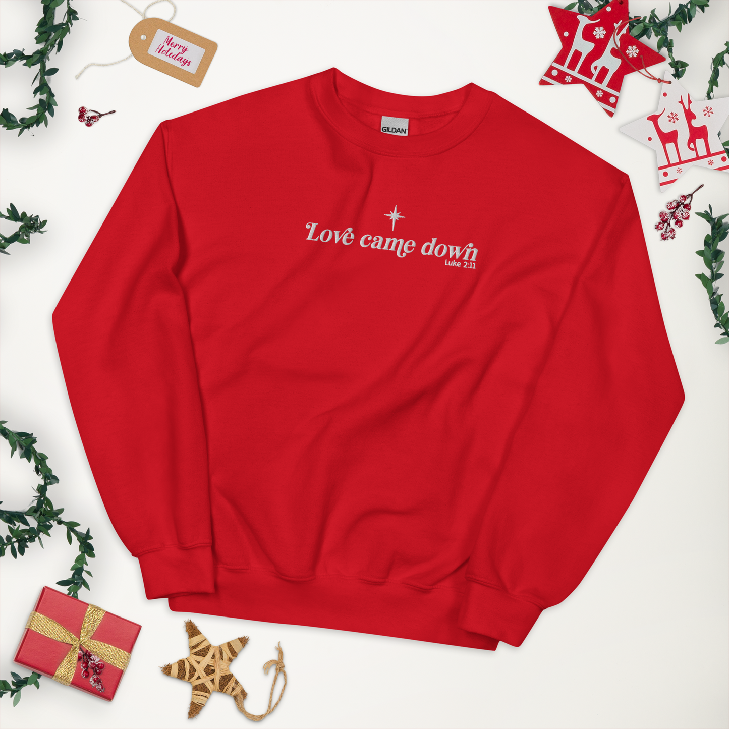 Embroidered Love Came Down Sweatshirt