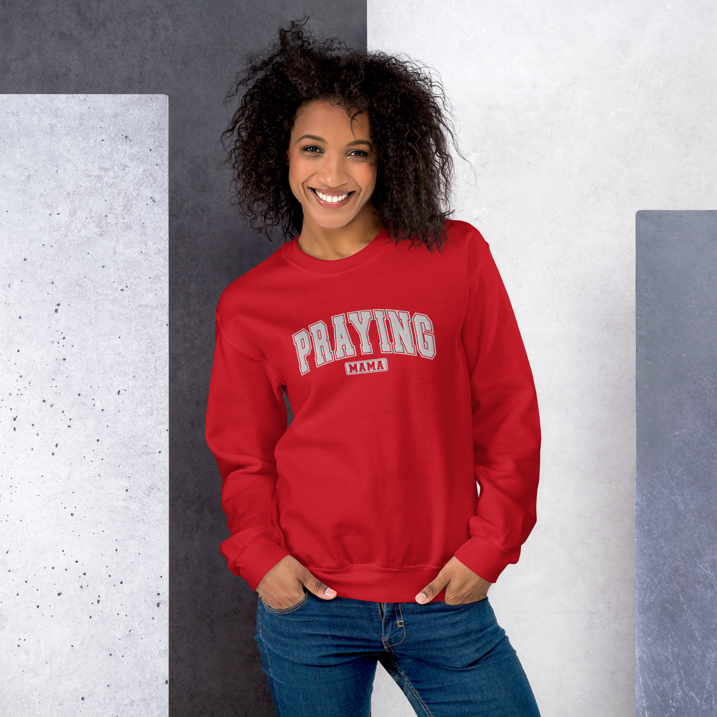 Praying Mama Embroidered Sweatshirt