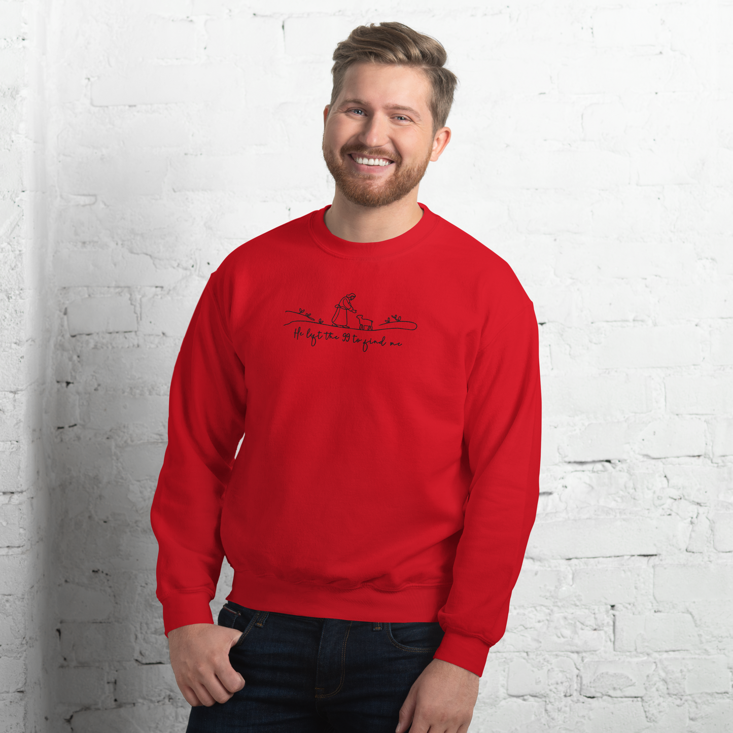 He Left the 99 to Find Me Embroidered Sweatshirt