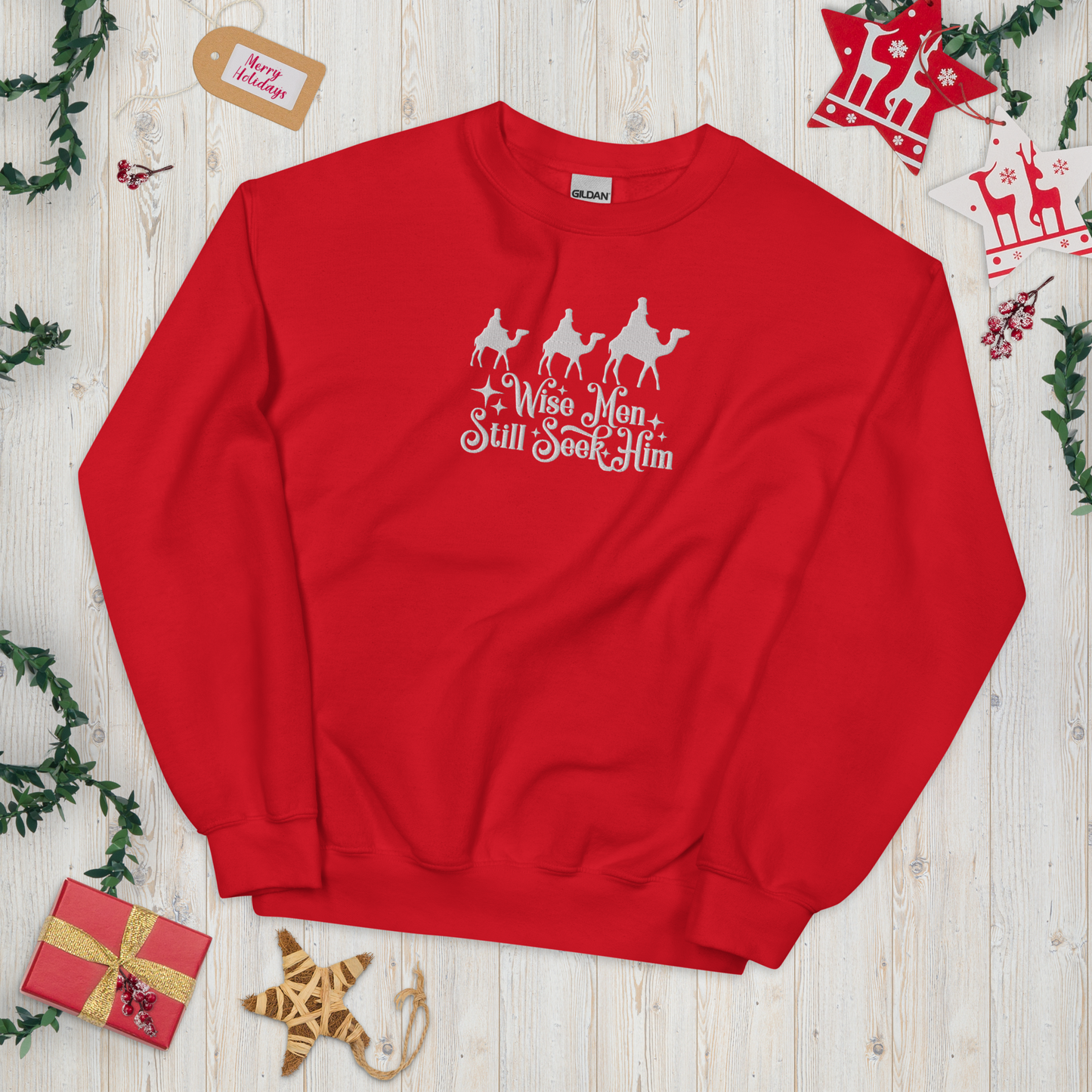 Embroidered Wise Men Still Seek Him Sweatshirt