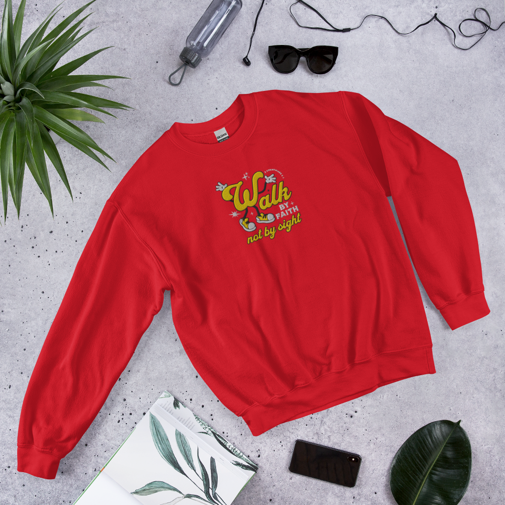 Embroidered Walk By Faith Sweatshirt