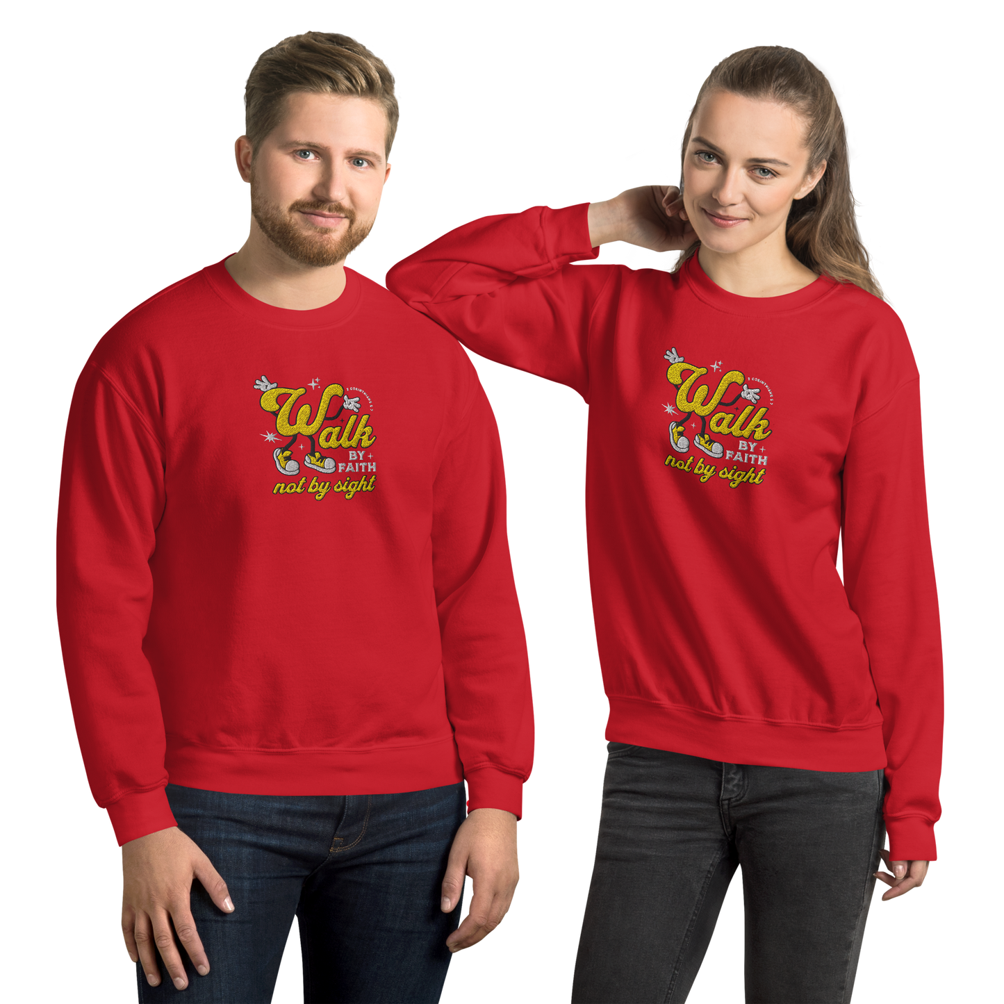 Embroidered Walk By Faith Sweatshirt
