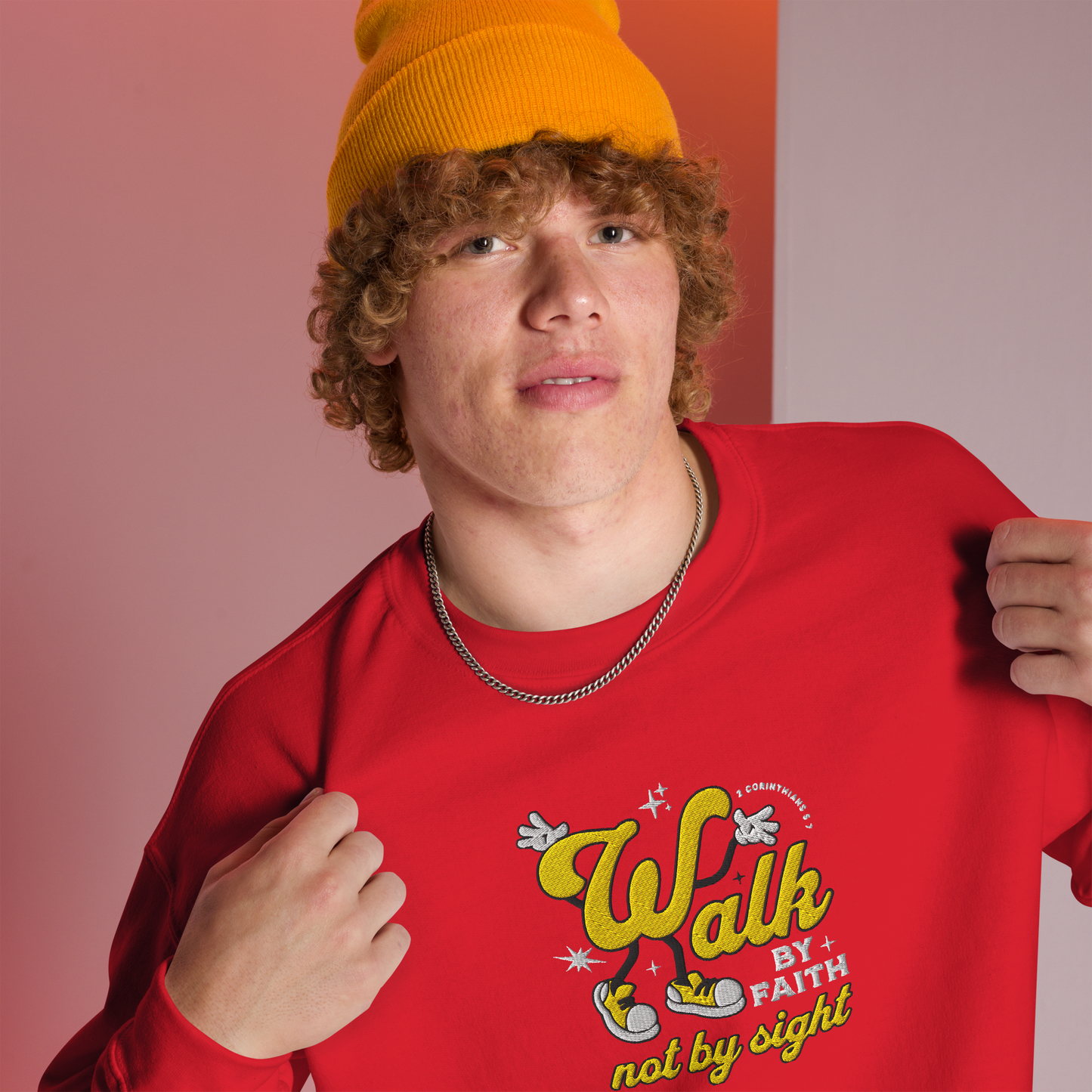 Embroidered Walk By Faith Sweatshirt