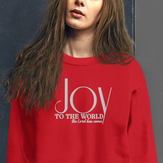 Embroidered Joy to The World Sweatshirt