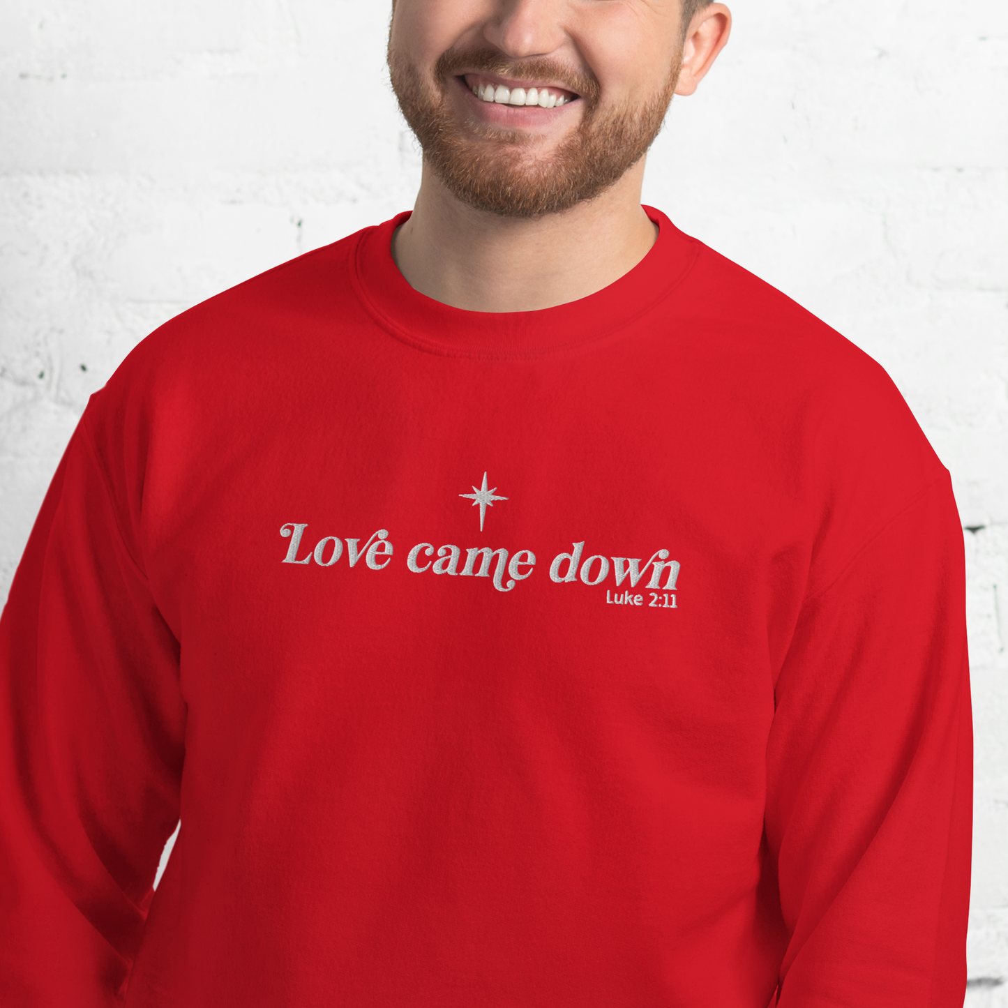 Embroidered Love Came Down Sweatshirt