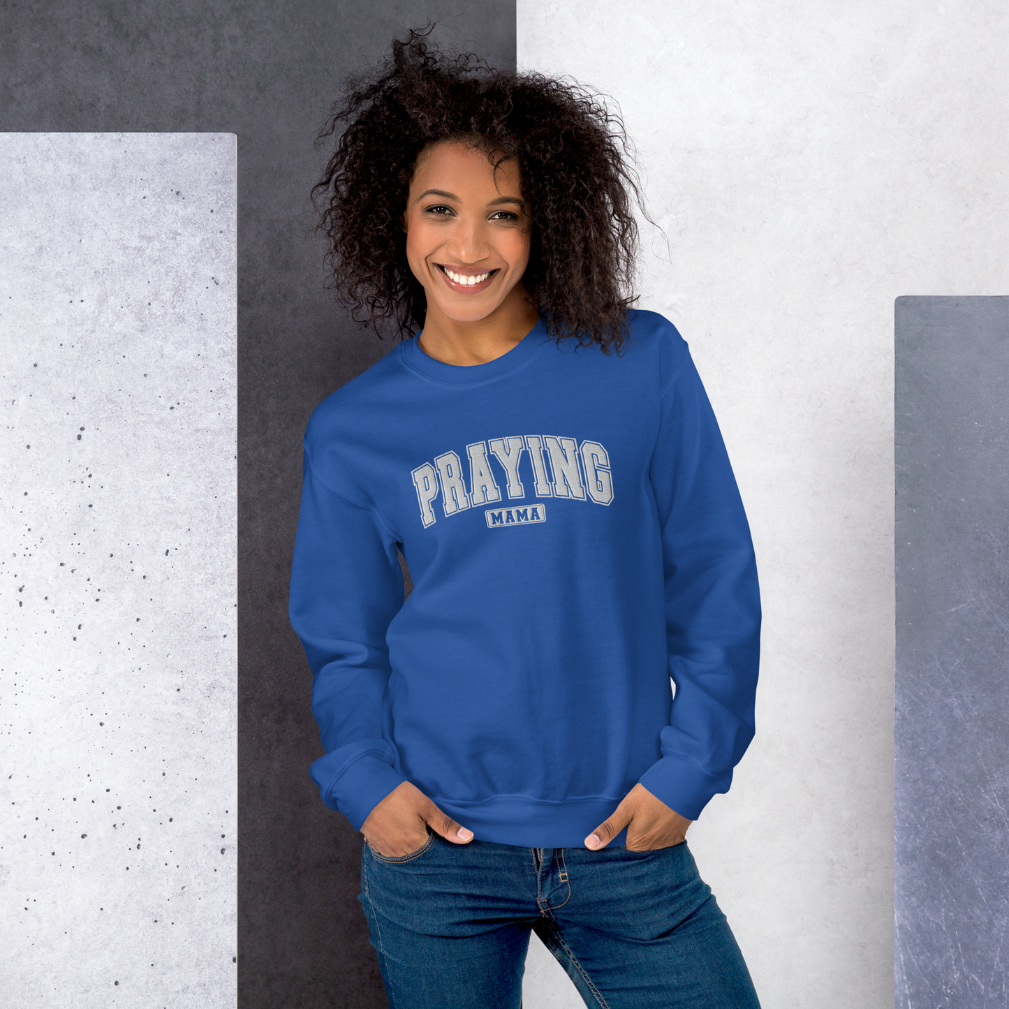 Praying Mama Embroidered Sweatshirt