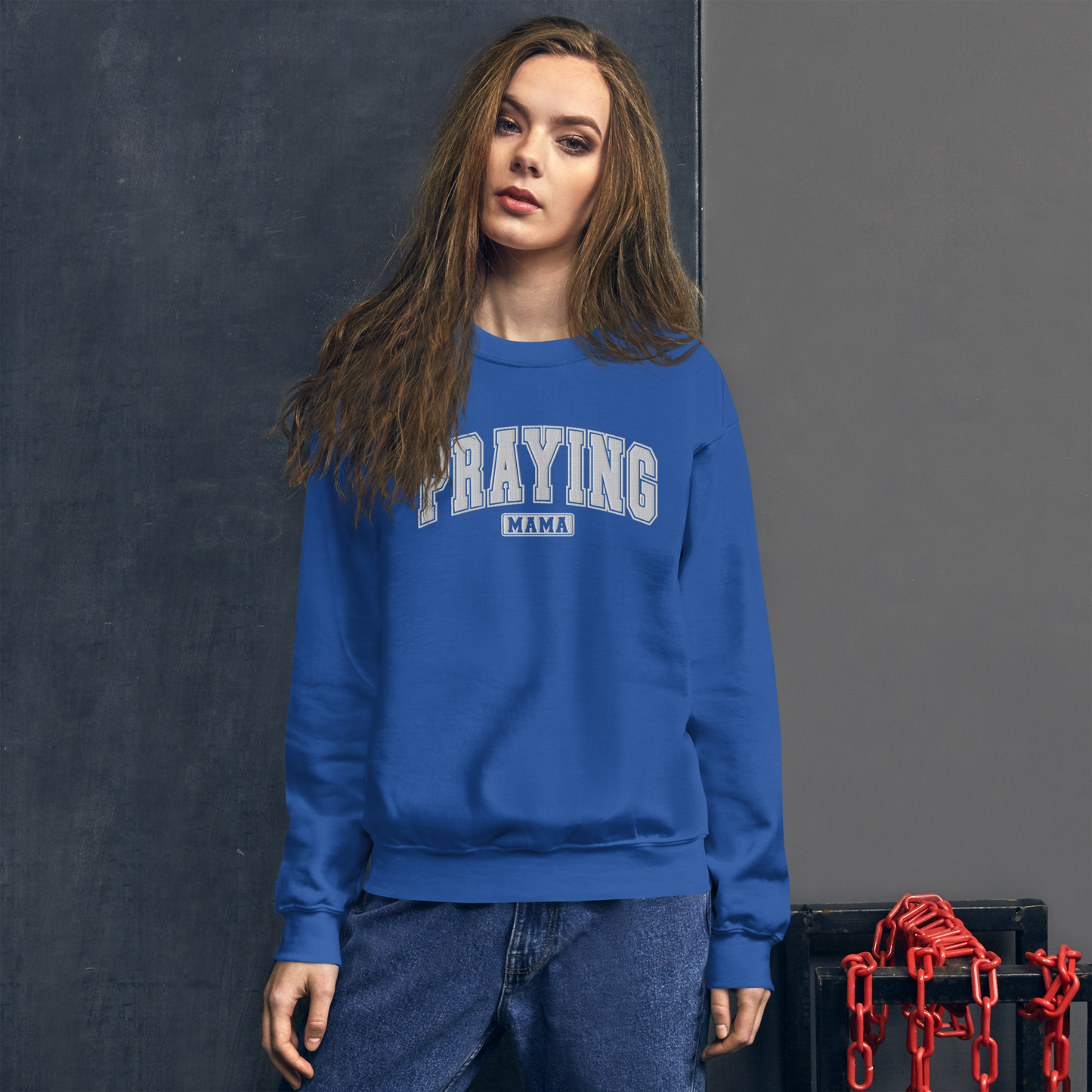 Praying Mama Embroidered Sweatshirt