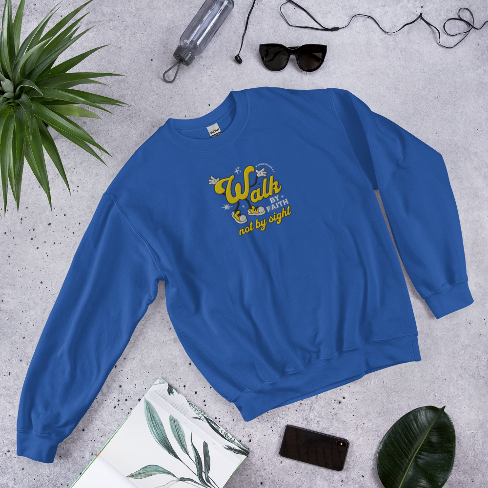 Embroidered Walk By Faith Sweatshirt