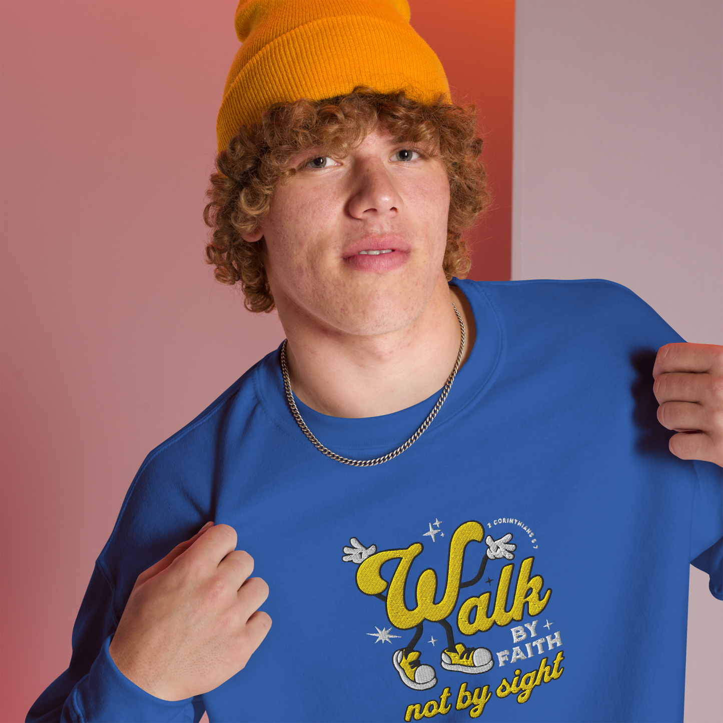 Embroidered Walk By Faith Sweatshirt