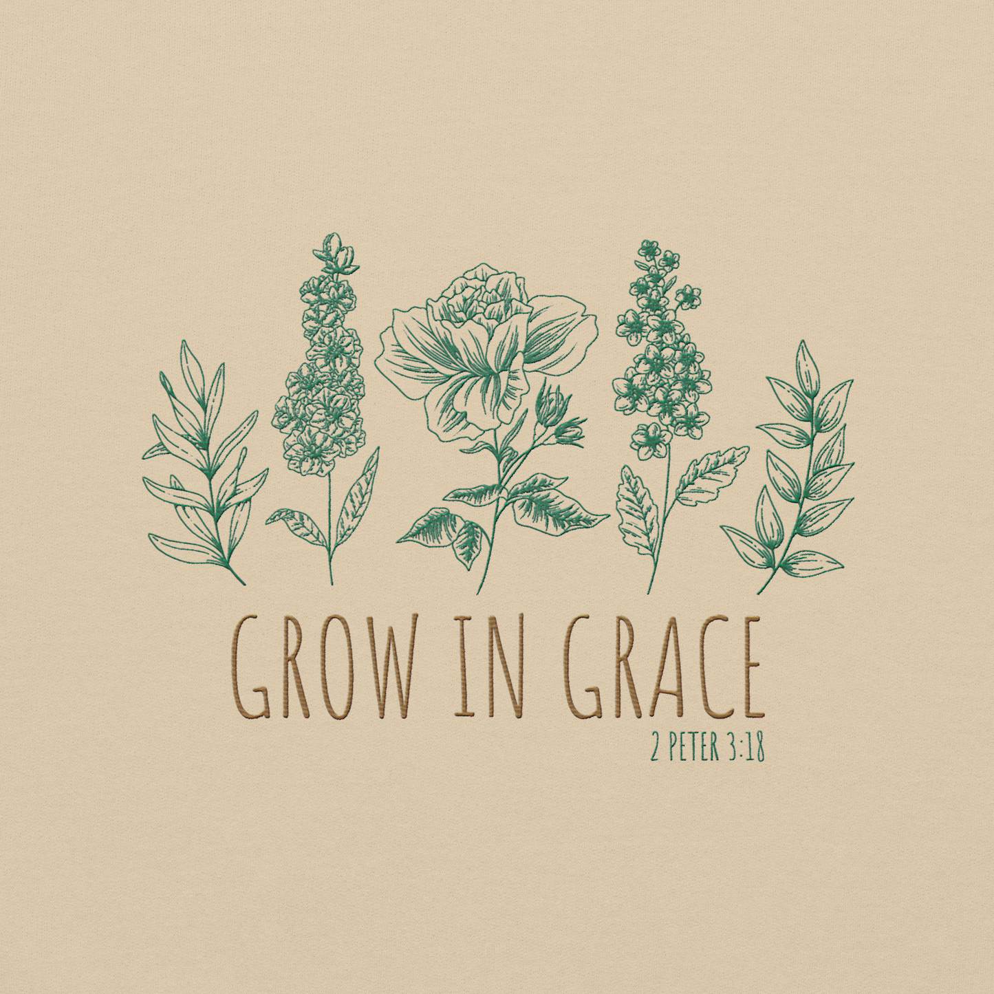 Grow in Grace Embroidered Women's Sweatshirt