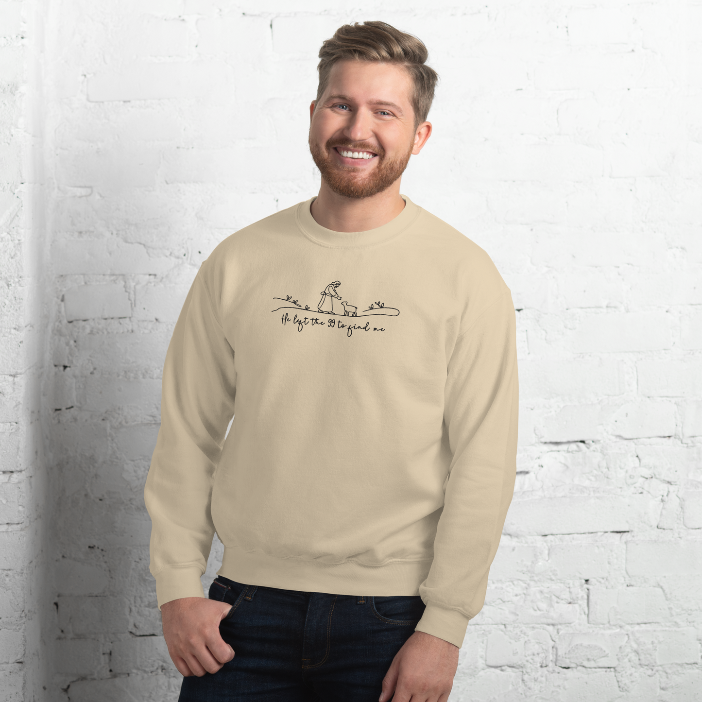 He Left the 99 to Find Me Embroidered Sweatshirt