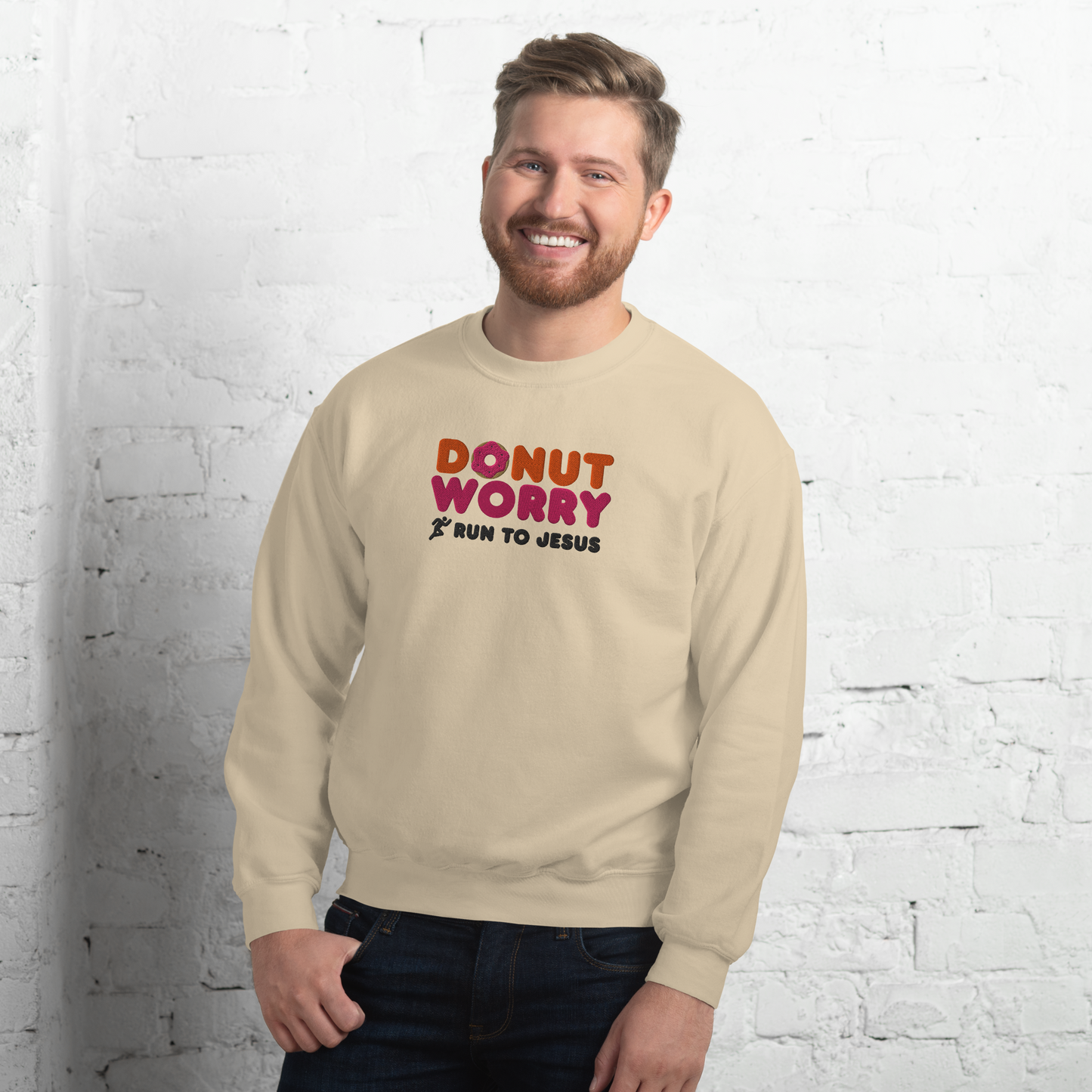 Embroidered Run To Jesus Sweatshirt