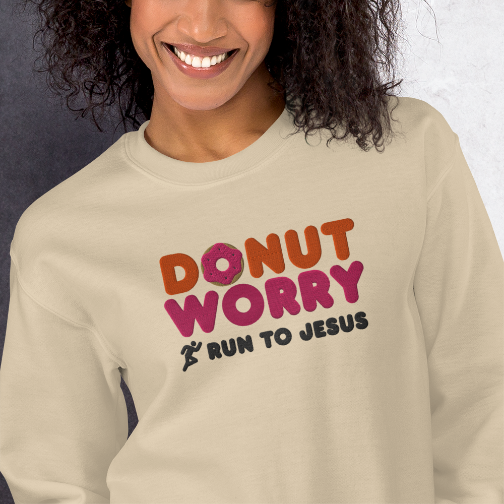 Embroidered Run To Jesus Sweatshirt