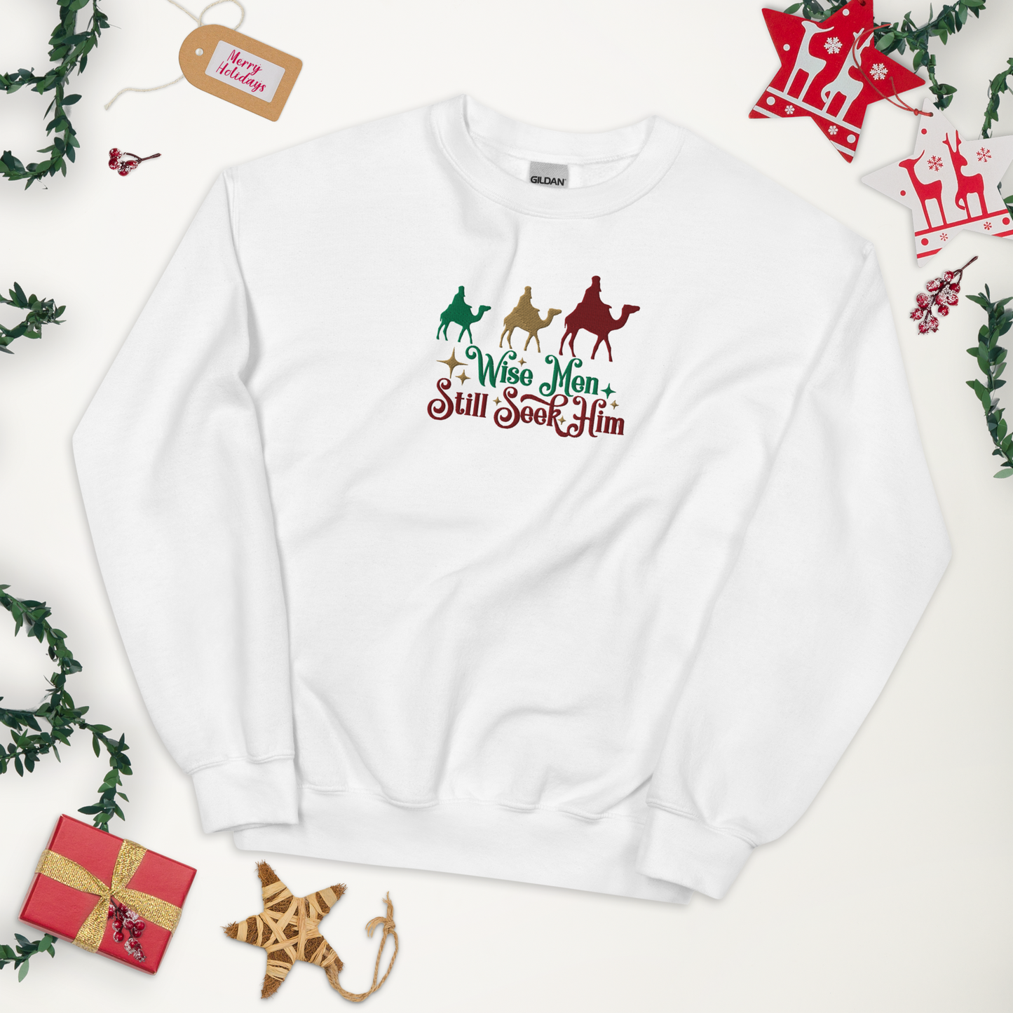 Embroidered Wise Men Still Seek Him Sweatshirt