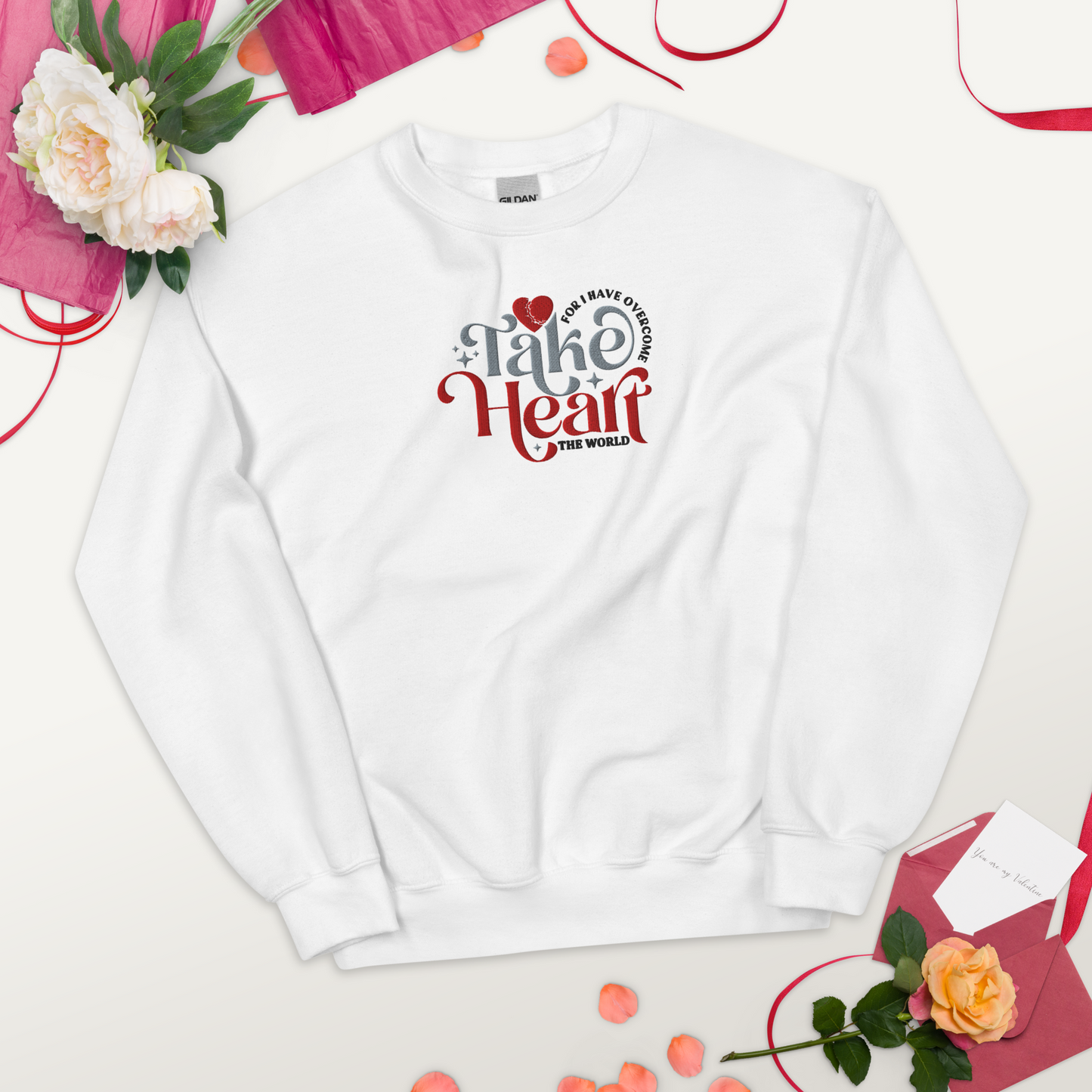Embroidered Take Heart Sweatshirt